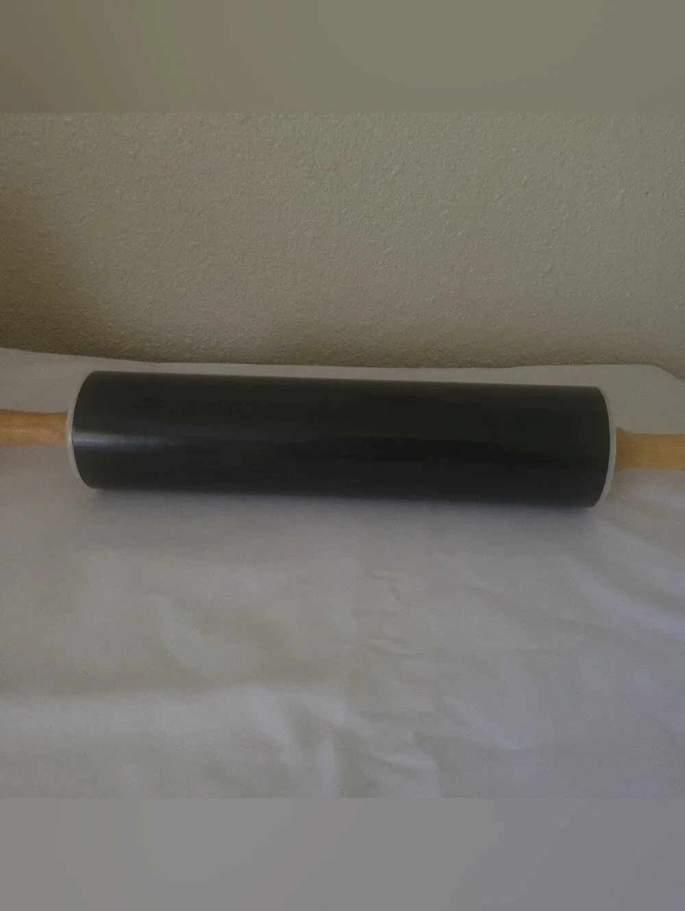 Vintage Pyrex Accessories Easy-Clean Non-Stick Rolling Pin - Black & Wood, 18